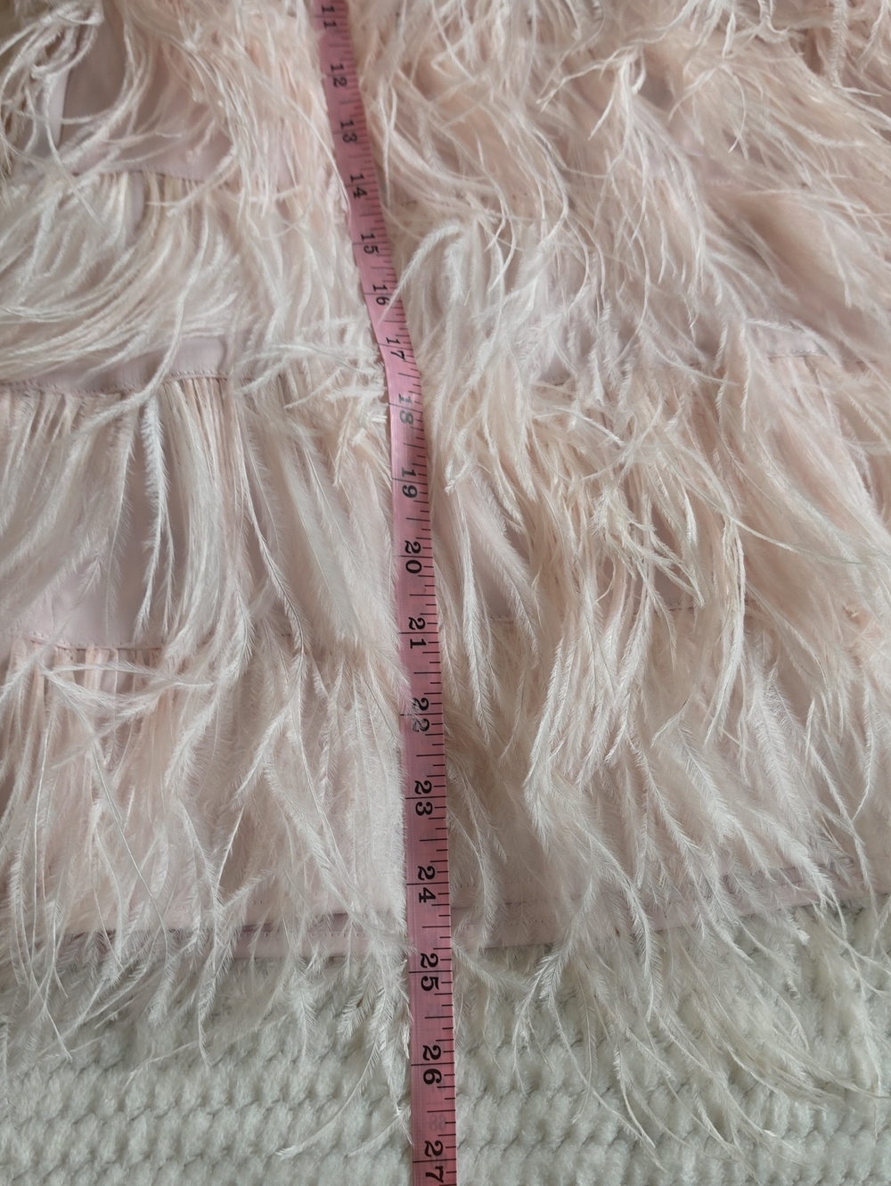 Bebe Strapless Blush Lace & Feather Cocktail Dress - Picture 7 of 11